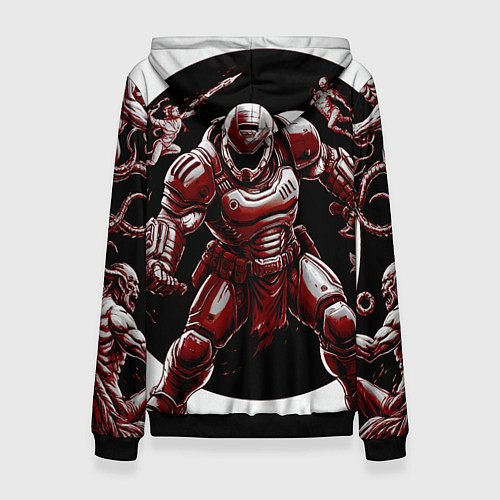 Женская толстовка Doom red guardian / 3D-Черный – фото 2