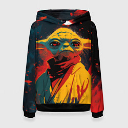 Толстовка-худи женская Йода в желтом кимоно, цвет: 3D-черный