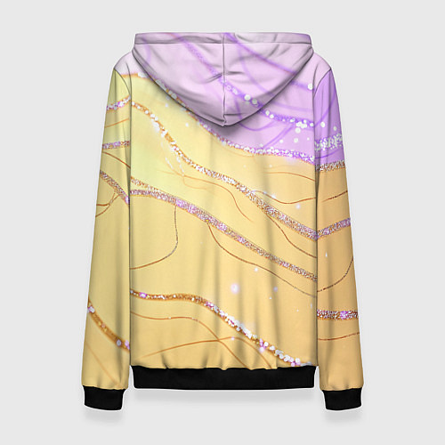 Женская толстовка Золотой герб России желто-фиолетовый фон / 3D-Черный – фото 2