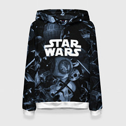 Толстовка-худи женская Star wars персонажи из звездных войн, цвет: 3D-белый