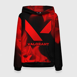Толстовка-худи женская Valorant - red gradient, цвет: 3D-черный