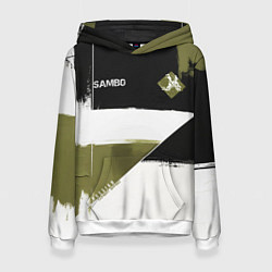 Толстовка-худи женская Русское самбо, цвет: 3D-белый
