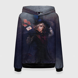 Толстовка-худи женская Фокусник Лини реализм, цвет: 3D-черный
