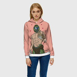 Толстовка-худи женская Палач рока с кроликом, цвет: 3D-белый — фото 2