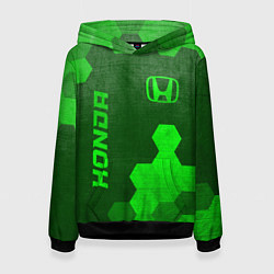 Толстовка-худи женская Honda - green gradient вертикально, цвет: 3D-черный