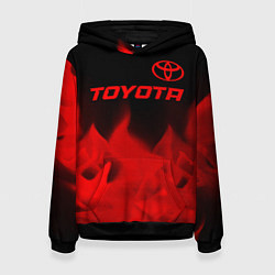 Толстовка-худи женская Toyota - red gradient посередине, цвет: 3D-черный