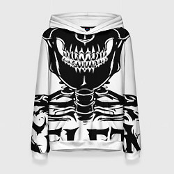 Толстовка-худи женская Skeleton череп, цвет: 3D-белый