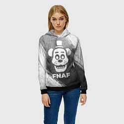 Толстовка-худи женская FNAF - grey gradient, цвет: 3D-черный — фото 2
