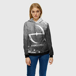 Толстовка-худи женская Evanescence - grey gradient, цвет: 3D-черный — фото 2