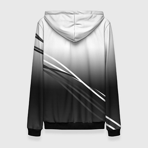 Женская толстовка Герб России градиент в полосами серый / 3D-Черный – фото 2