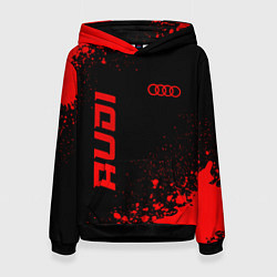 Толстовка-худи женская Audi - red gradient вертикально, цвет: 3D-черный