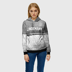 Толстовка-худи женская Lindemann - grey gradient посередине, цвет: 3D-черный — фото 2