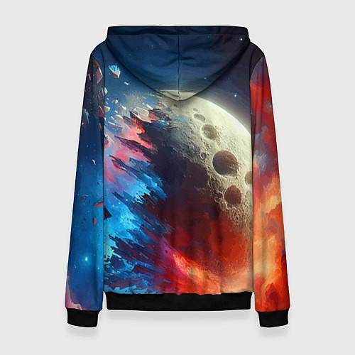 Женская толстовка Разрыв космического тела - нейроарт / 3D-Черный – фото 2