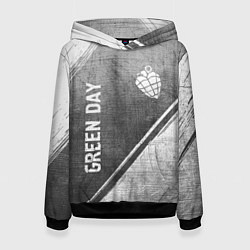 Толстовка-худи женская Green Day - grey gradient вертикально, цвет: 3D-черный