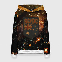 Толстовка-худи женская ACDC в стиле нашивки, цвет: 3D-белый