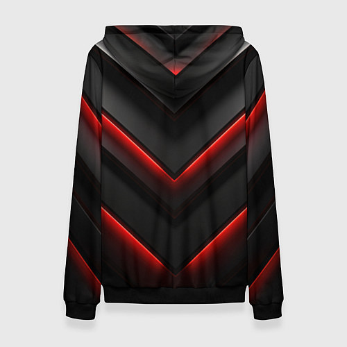 Женская толстовка ACDC лого из металла на черно-красной текстуре / 3D-Черный – фото 2