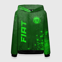 Толстовка-худи женская Fiat - green gradient вертикально, цвет: 3D-черный