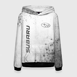 Толстовка-худи женская Subaru - white gradient вертикально, цвет: 3D-черный