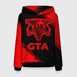 Толстовка-худи женская GTA - red gradient, цвет: 3D-черный