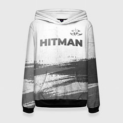 Толстовка-худи женская Hitman - white gradient посередине, цвет: 3D-черный