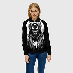 Толстовка-худи женская Venom black, цвет: 3D-черный — фото 2