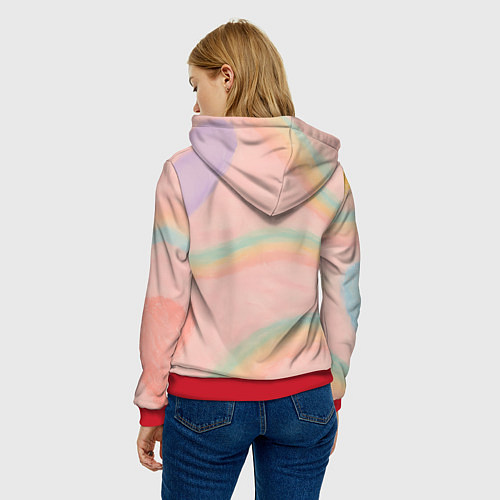 Женская толстовка Astro круглый цветочный логотип / 3D-Красный – фото 4