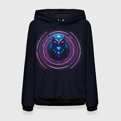 Толстовка-худи женская Магическая сова, цвет: 3D-черный