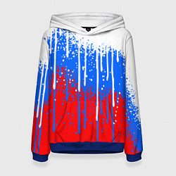 Толстовка-худи женская Патриот - флаг, цвет: 3D-синий