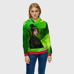 Толстовка-худи женская Билли Айлиш в стиле ниндзи, цвет: 3D-красный — фото 2