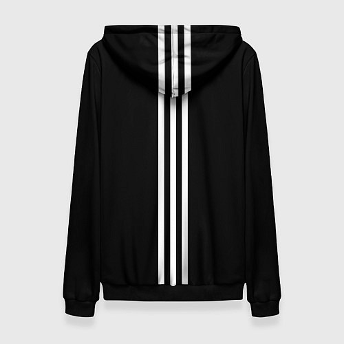 Женская толстовка Россия три полоски / 3D-Черный – фото 2