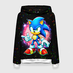 Толстовка-худи женская Sonic in space, цвет: 3D-белый