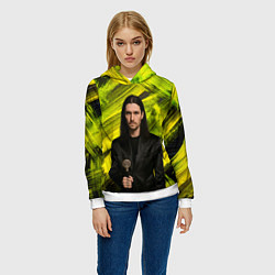 Толстовка-худи женская Bones держит трость, цвет: 3D-белый — фото 2