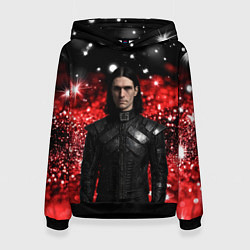 Толстовка-худи женская Bones в кожаной куртке, цвет: 3D-черный