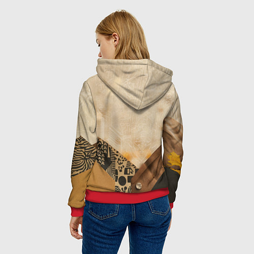 Женская толстовка Удивительный рыжий лисёнок / 3D-Красный – фото 4