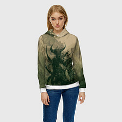 Толстовка-худи женская Драконий всадник, цвет: 3D-белый — фото 2