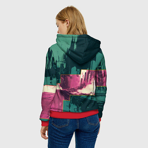 Женская толстовка Дрифтующий спорткар / 3D-Красный – фото 4