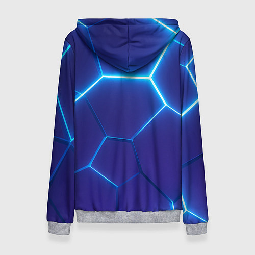 Женская толстовка Bones белое лого на синих плитах / 3D-Меланж – фото 2