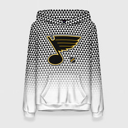 Толстовка-худи женская Сент Луис Блюз - белый градиент, цвет: 3D-белый