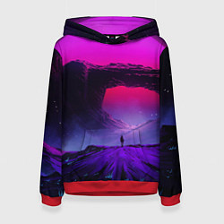 Толстовка-худи женская A Journey on the planet, цвет: 3D-красный