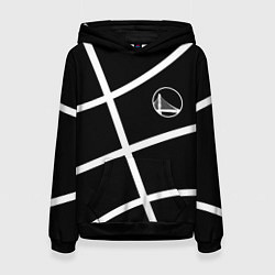 Толстовка-худи женская Голден Стэйт Уорриорз - текстура черного мяча, цвет: 3D-черный