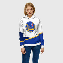 Толстовка-худи женская Golden State Warriors - NBA, цвет: 3D-белый — фото 2