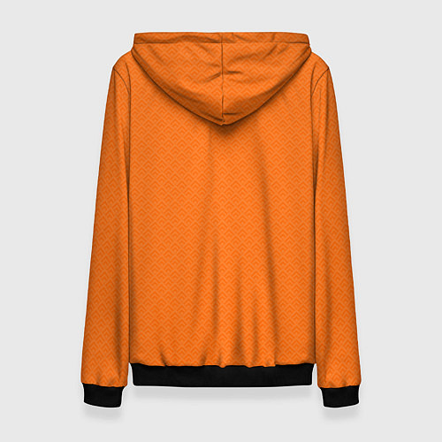 Женская толстовка ФК Урал - текстура оранжевая / 3D-Черный – фото 2