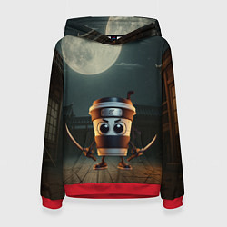 Толстовка-худи женская Капучино Ассассино мем, цвет: 3D-красный