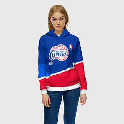Толстовка-худи женская LA Clippers - basketball, цвет: 3D-белый — фото 2