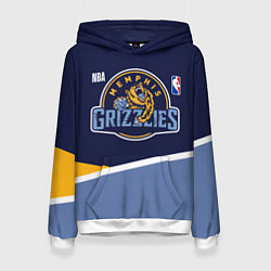 Толстовка-худи женская Мемфис Гриззлис - линии, цвет: 3D-белый