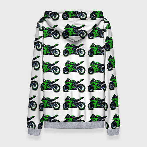 Женская толстовка Motorbike green / 3D-Меланж – фото 2