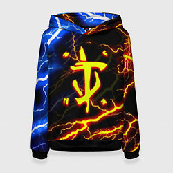 Толстовка-худи женская Doom молнии шторм, цвет: 3D-черный