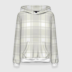 Толстовка-худи женская Checked white completely, цвет: 3D-белый