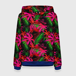 Толстовка-худи женская Palm red pink, цвет: 3D-синий