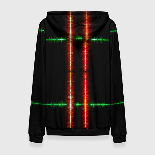 Женская толстовка Color black green red lines / 3D-Черный – фото 2